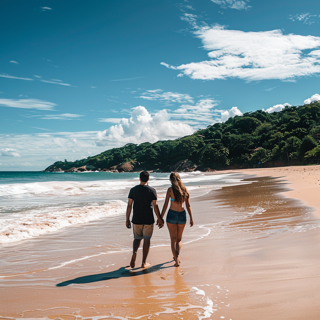 The Cost of Living in Brazil, Couple Walks Together at the Beach